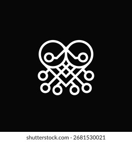 VECTOR DE IDEA DE DISEÑO DE LOGOTIPOS LOVE Y TECHNO.