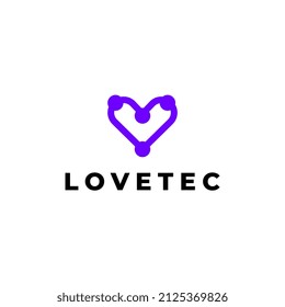 love techno logo design line