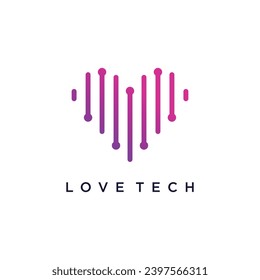 Love technology design icon template with creative element concept idea. A professional design for many kinds of business. All elements are fully vector and can be used for both print and web.