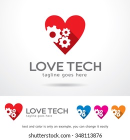 Love Technology Logo Template Design Vector