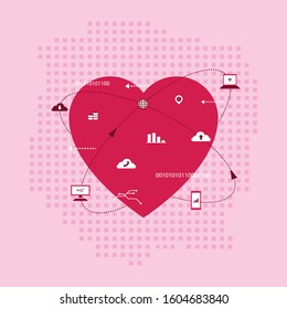 In Love with Technology Vector Illustration