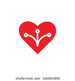 Love technology vector logo. Stock illustration