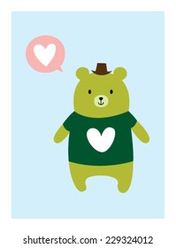 love teddy bear card