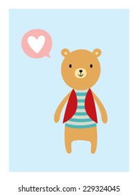 love teddy bear card