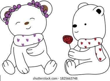 love teddy bear vector give a rose