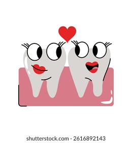 Love teeth vector Sticker. Eps 10 file