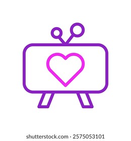 Love Television Screen Icon Design