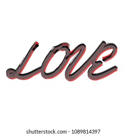 Love template of calligraphic text. Vector illustration. Love typography.