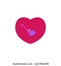 Love template design icon brings goods