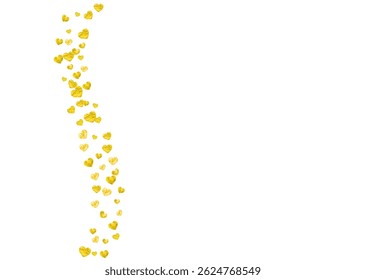 Love Template. Greeting Concept For Girl. Fashion Frame. Gold Happy Backdrop. Random Sparkle For Party. Yellow Wedding Border. Golden Love Template.