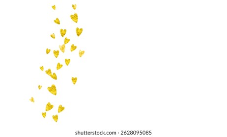 Love Template. Romantic Banner For Mother. Grunge Frame. Yellow Retro Backdrop. Graphic Concept For Party. Golden Random Border. Gold Love Template.