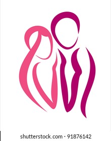 love, tenderness concept in simple lines