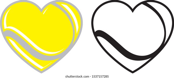 I love Tennis,  Tennis Ball in heart