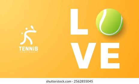 Love tennis logo background, Illustrations for use in online sporting events , Illustration Vector EPS 10