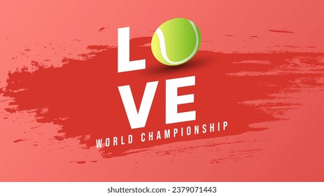 Love tennis logo ,Illustrations for use in online sporting events on red background, Illustration Vector  EPS 10
