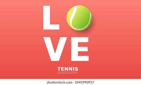 Love tennis logo ,Illustrations for use in online sporting events , Illustration Vector  EPS 10