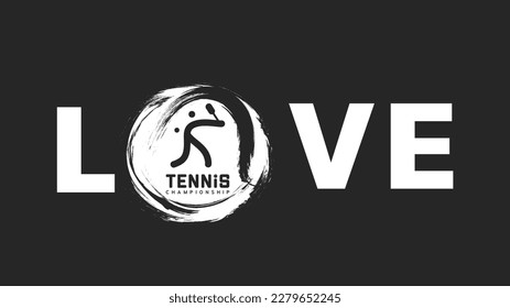 Logotipo de canto de tenis , Diseño plano sencillo ,Ilustraciones para uso en eventos deportivos en línea , Ilustración Vector EPS 10