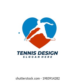 Amor Patrón vectorial del logotipo del tenis, Conceptos de diseño del logotipo del tenis creativo