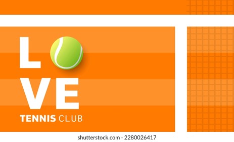 Love tennis template , Simple flat design style  ,Illustrations for use in online sporting events , Illustration Vector  EPS 10