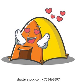 In love tent character cartoon style