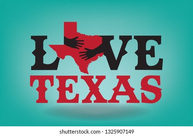 Love Texas logo design concept, can be use for website template advertisement attachment poster banner souvenir printing coffee mug cap Vector EPS 10.
