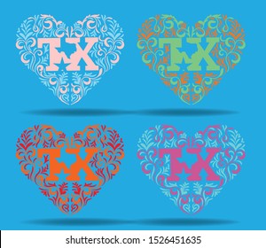 Love Texas logo design concept, swirl element, Vector eps