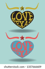 Love Texas logo design, Vector EPS 10.