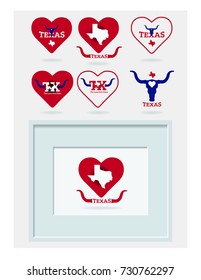 i love texas with map logo idea.