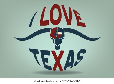 I Love Texas Typography  Design, Vector EPS 10.
