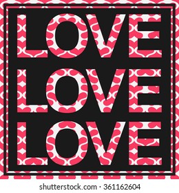 LOVE text with background heart shape . Wallpaper background