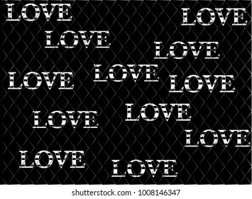 Love text background pattern.