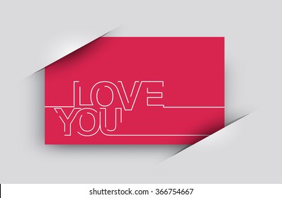 Love Text Background with for Valentines Day Card.