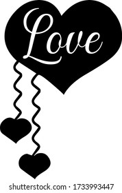 LOVE TEXT CLIP ART DESIGN.VECTOR CLIP ART IN BLACK COLOR.