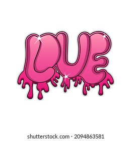 estilo de graffiti de diseño de texto de amor