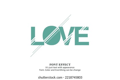 Love text effect design. Love typography. Vector illustration.