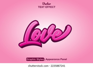 love text effect with graphic style and editable.