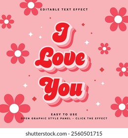 Love Text Effect, A pink 3D text effect mockup template, perfect for titles, headlines, logos, and business branding. Fully editable and customizable for a romantic and eye catching design