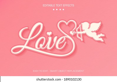 Love Text Effect Vectors, simple 
background, Love text style editable font effect