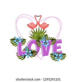 LOVE text with floral background