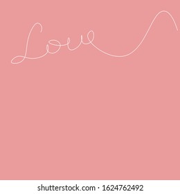 Love text hand drawing lettering design vector illustration