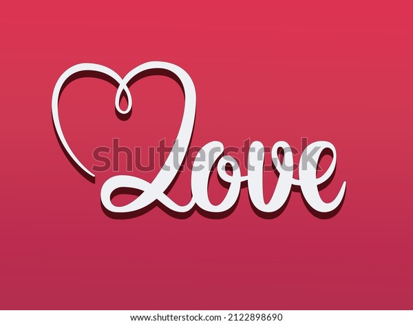 Love Text Hand Drawn Lettering Greeting Stock Vector (Royalty Free ...