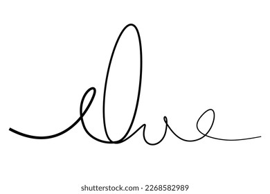 love text handwritten message line art concept
