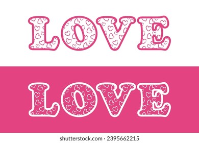 Love text heart design template