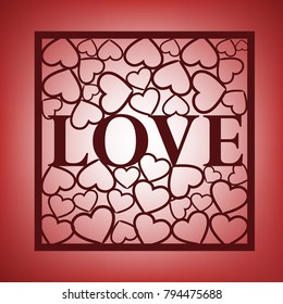 love text with heart logo background