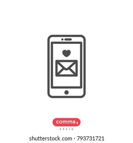 Love text icon vector