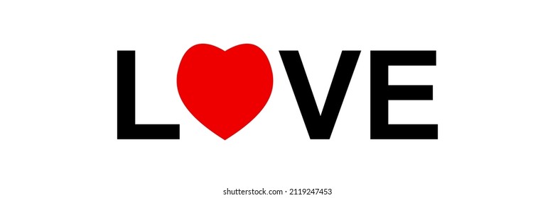 LOVE Text. The letters on the white background. Design for Valentine's day festival. Vector illustration.