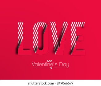 Love text made of 3d vector design element.