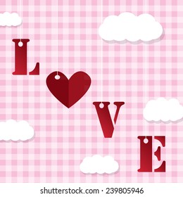 Love text on background for Valentines Day.