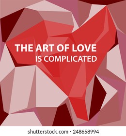 love text  over polygonal background