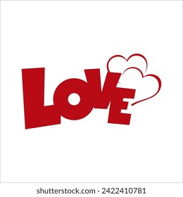 Love text overlay. Vector illustration.